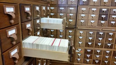 Old school library filing system
