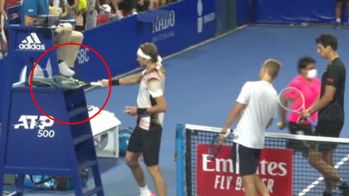 World No.3 Alexander Zverev loses cool, hits umpire's chair during heated doubles match in Acapulco