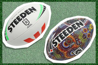 9PR: Steeden NRL Premiership Replica Ball and Steeden NRL Indigenous All Stars Ball