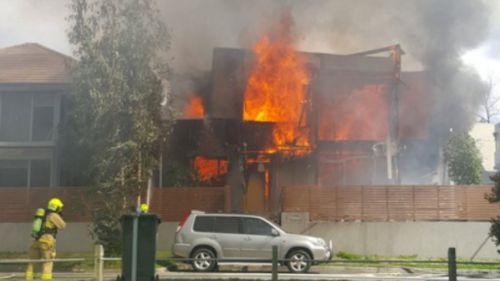 Two men were taken to hospital after fire in Sydney's west. (Twitter)