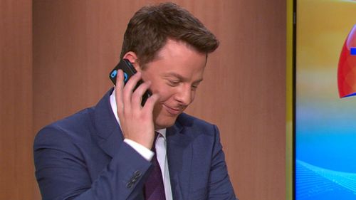 Today Show reporter Ben Fordham takes a call on air.