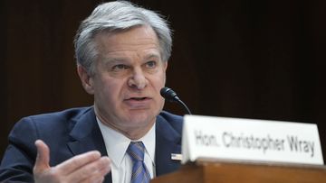 FBI Director Christopher Wray testifies before a Senate Judiciary Committee oversight hearing on Capitol Hill in Washington
