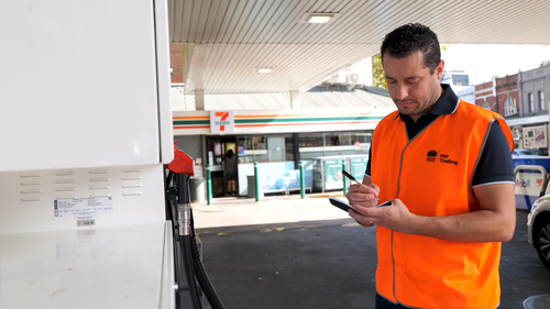 NSW Fair Trading officers inspect service stations across the state. 