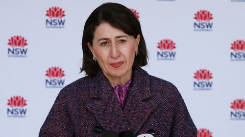 Premier Gladys Berejiklian speaks during a press conference.