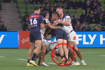Taane Milne was sent to the sinbin on full time for this tackle on Cameron Munster in the dying moments.