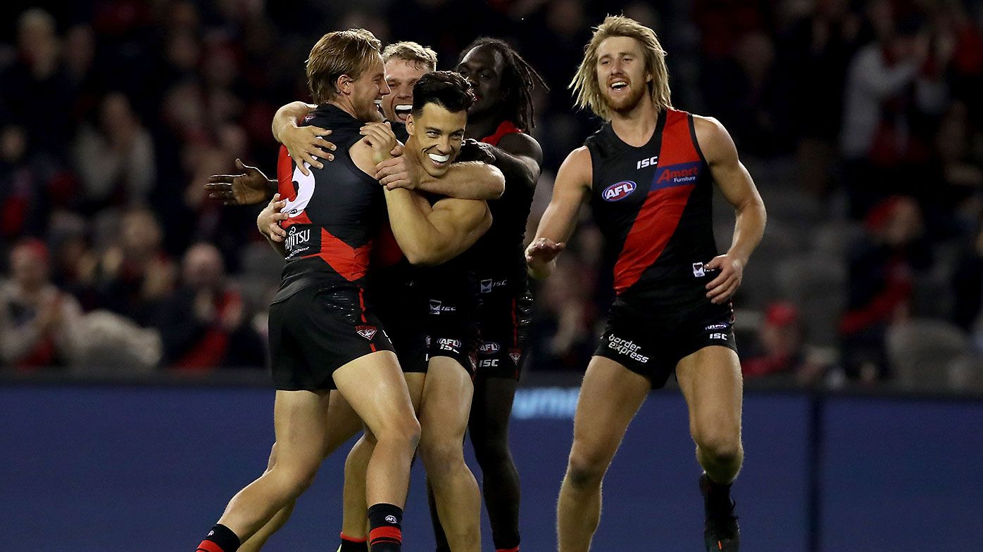 Dylan Shiel breaks goal-scoring duck as Essendon hold off late Fremantle charge
