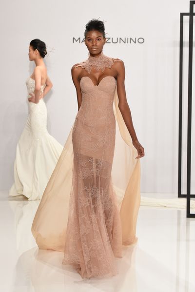 <p>Nearly nude</p>
<p>Mark Zunino for Kleinfeld, Spring 2017, New York Bridal Fashion Week </p>