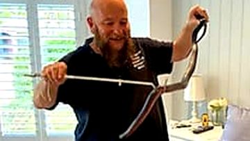 Barry Goldsmith, from The Snake Catcher Victoria, was called to the man&#x27;s home to collect and relocate the red-bellied black snake yesterday.