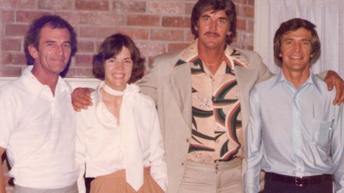 Warren with her three brothers Don (left), John and David in 1980.