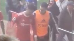 Cristiano Ronaldo before lashing out at a rival fan.