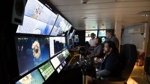 The control room on board research vessel Petrel which played the pivotal role in uncovering what went wrong.