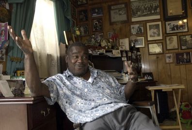 Clarence "Frogman" Henry gestures during an interview at his home in Algiers