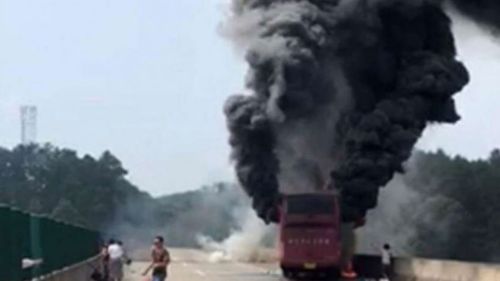 At least 35 killed in fiery bus crash in China