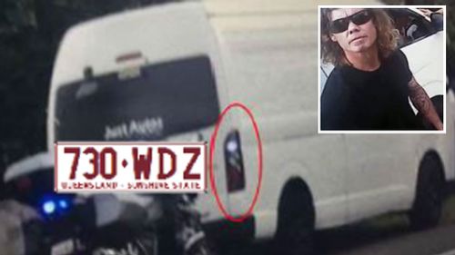 Keven De Vroom (inset) and the van he was driving when he was pulled over. (Images: Supplied)