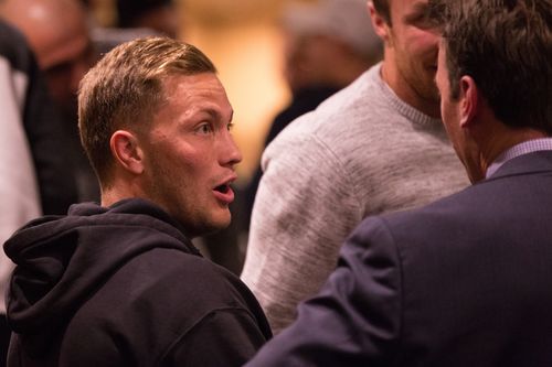 Panthers star Matt Moylan at the meeting. (AAP)