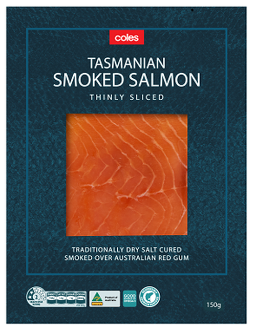 Coles Smoked Tasmanian Salmon 150g pack recall 