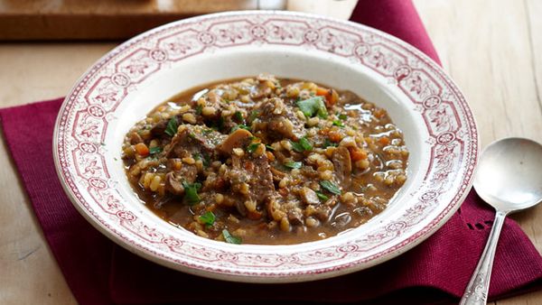 Hearty beef, vegetable and barley