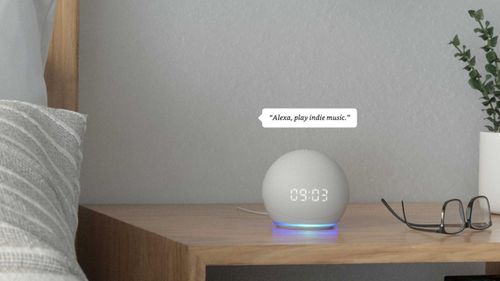 The Echo Dot with clock.