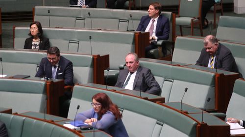 Barnaby Joyce was part of the reduced cohort of MPs in Parliament last month.