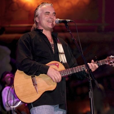 Country music artist Hal Ketchum is shown performing on stage during a "live" concert appearance on February 19, 2006.