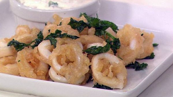 Turkish style fried calamari