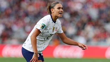 Trinity Rodman of USA looks on during the FIFA Women&#x27;s World Cup.