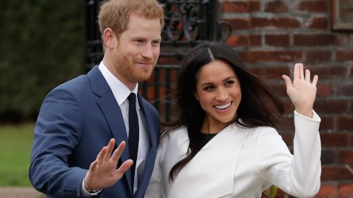 Prince Harry and Meghan Markle at their first public appearance since announcing their engagement. (AAP)