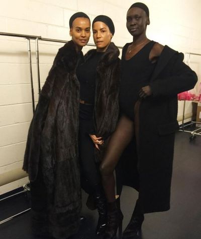 Joining Naomi Campbell in the show were Alex Wek and Liya Kebede.