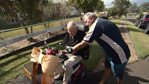 Dieter Daniels shows Mr McPherson all the bells and whistles. Picture: 9NEWS