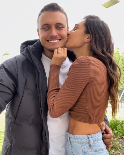 Kayla Itsines announces engagement to boyfriend Jae Woodroffe.