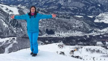 Julia-Mary Lane on a snowy range.