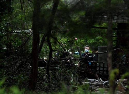 NSW police forensic officers at a property on Wildthorn Avenue in Dural which has been established as a crime scene investigating the kidnapping of Chris Baghsarian. Dural, NSW. February 20, 2026.