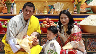 Bhutan royal family photo of new baby 