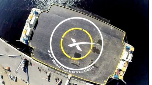 A SpaceX barge, or droneship, called "Just Read The Instructions" (SpaceX).