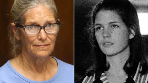 Leslie Van Houten earlier this year, and in 1969. (AAP)