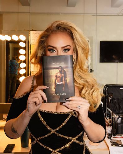 Adele shows off a big rock on her ring finger before getting on stage for her Las Vegas residency show at Caesar's Palace