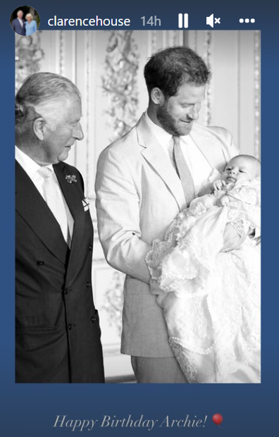 Prince Charles pays tribute to Archie on his birthday.