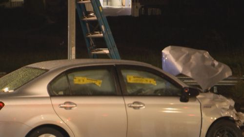 The victim managed to drive off but was involved in a collision with another car.