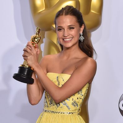 Alicia Vikander wins Best Supporting Actress at the Oscars in 2016.