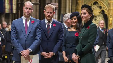 Prince Harry and Prince William with Kate and Meghan