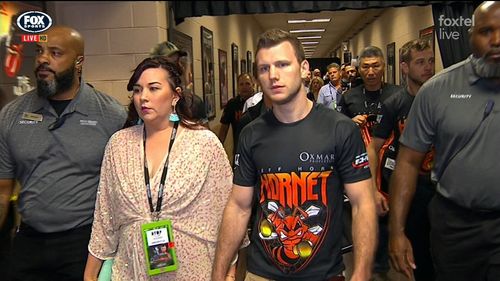 The pair put on a united front as they entered the MGM Grand. (Fox Sport)