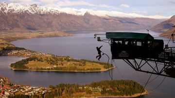 AJ Hackett Bungy jump over Queenstown, in New Zealand&#x27;s South Island.