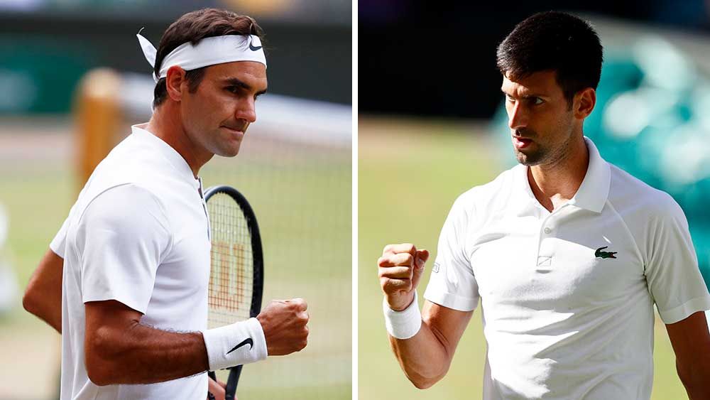 Roger Federer and Novak Djokovic. (AAP)