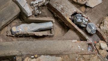 A sarcophagus made of lead was buried at the heart of the monument. Archeologists said they would open it soon. 