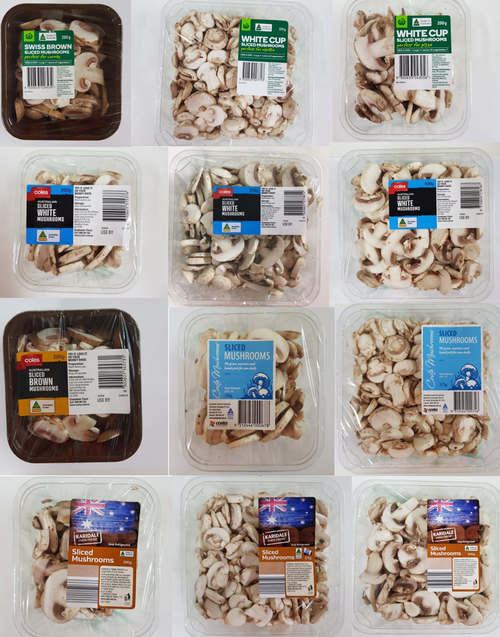 Prepackaged punnets of sliced mushrooms have been recalled from supermarket shelves across Australia. Picture: Supplied