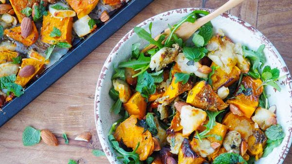 Pumpkin and haloumi with za'atar