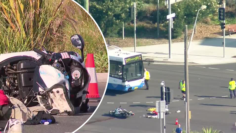 Motorcyclist dies after colliding with bus | Nine.com.au