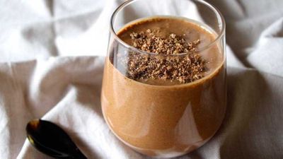 Recipe: <a href="http://kitchen.nine.com.au/2016/09/25/21/28/kara-conroys-cacao-tahini-vegan-thickshake" target="_top">Cacao tahini vegan thickshake</a>