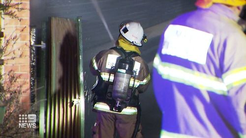 The flames tore through the carport before the fire spread to the house on Curnow Street just after 1am.