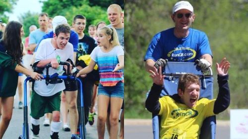 Man with cerebral palsy to compete in Ironman world championship aided by his father